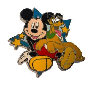 Disney Lapel Pin 2015 Trading Starter Mickey & Pluto Stars Dog Disney Disneyland